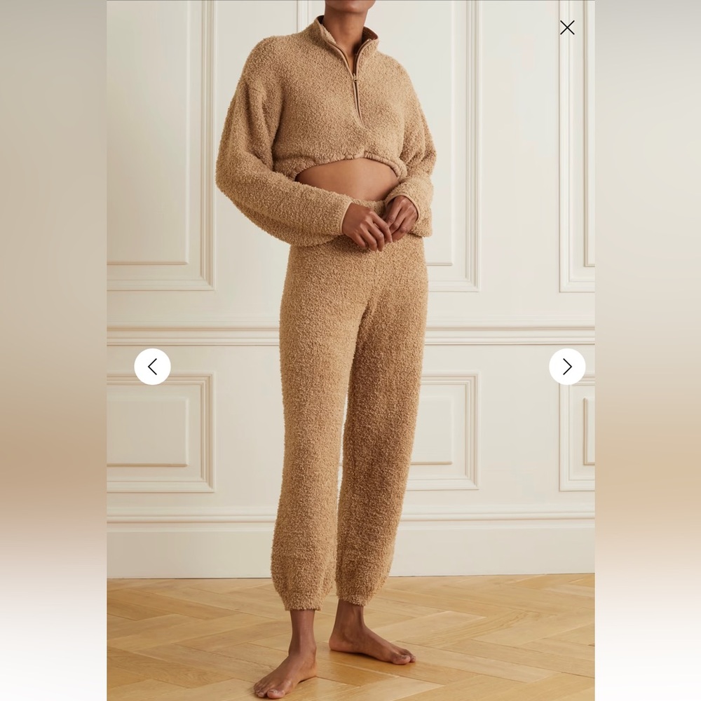 SKIMS Cozy Knit Bouclè Track Pants - Camel